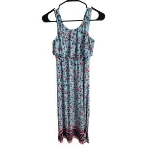 Girls Blue Floral Maxi Dress Youth Size Large